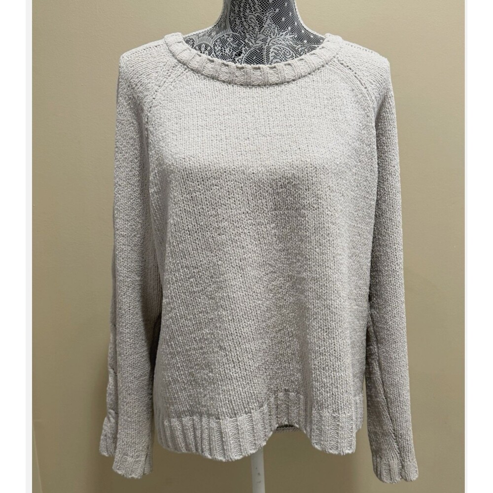 Favlux Fashion Chenille Beige Sweater Women’s Cable Knit L Long Sleeve Cozy